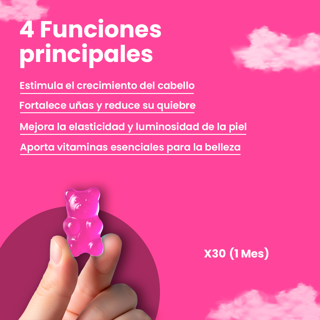 Gomitas Hair Skin Nails | Ayuda a reducir la caída, favorece el crecimiento, piel y uñas mas saludables